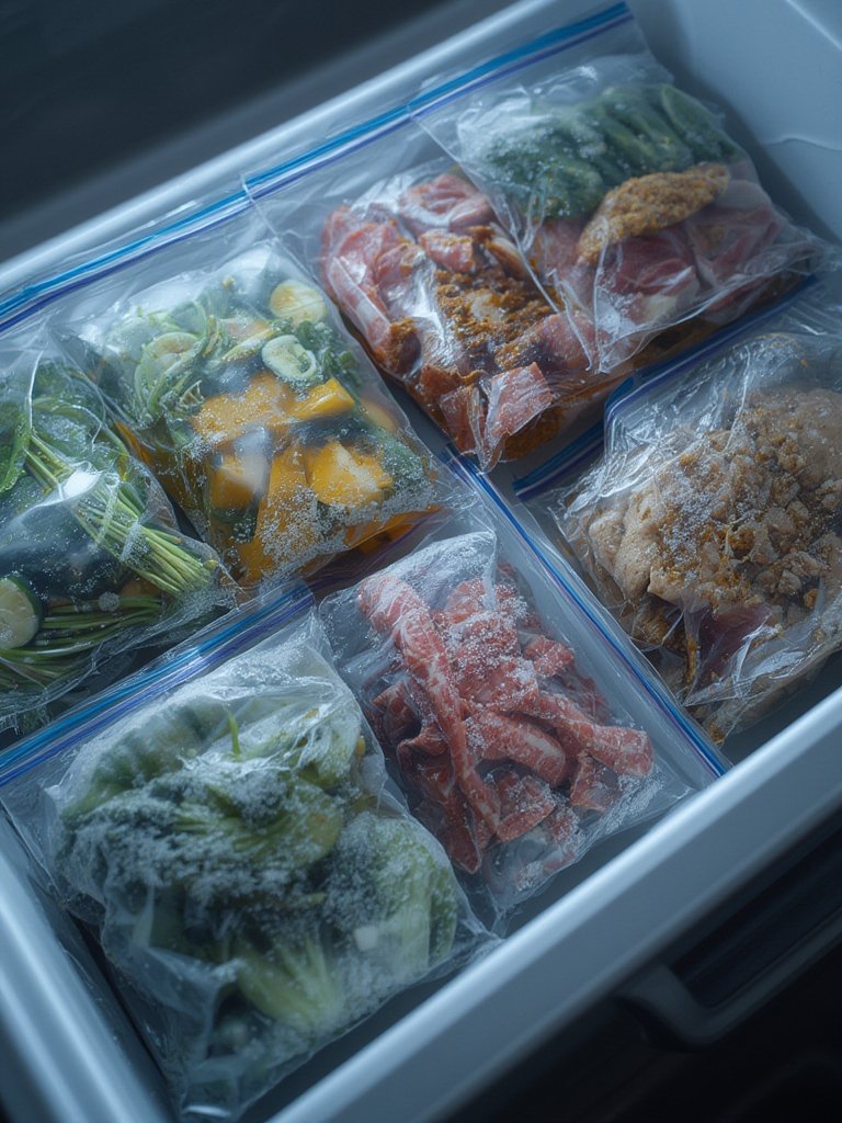 freezer bags in action